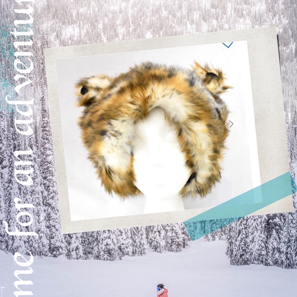 New Adult Faux Fur Animal Leopard Print Warm  Hat with Ears